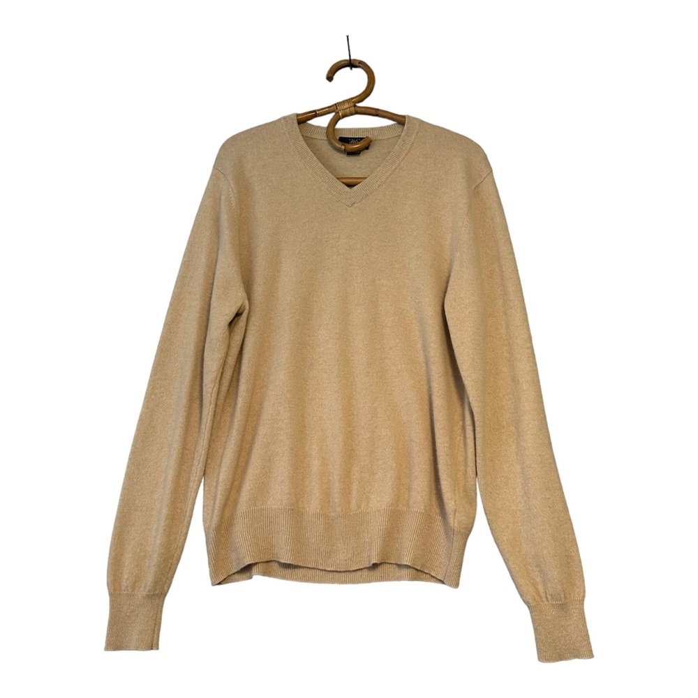 Brooks Brothers‎ | 346 Tan V-Neck Cashmere Sweater Size M
